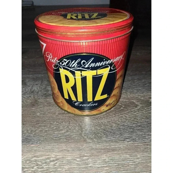 Vintage Ritz 50th anniversary crackers metal canister‎ - Picture 1 of 6